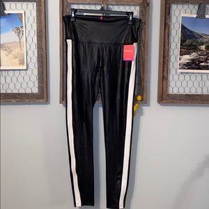 SPANX Faux Leather Side Stripe Leggings